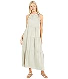 Bella Dahl Tiered Halter Midi Dress Washed Sage XS