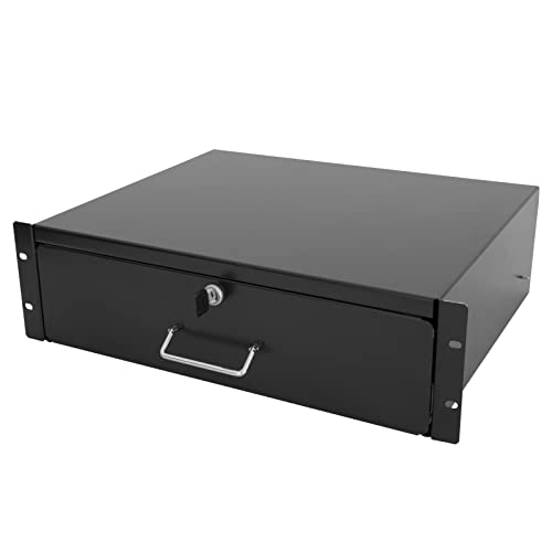 2U Rack Drawer Server Cabinet Case 19 Inch Rack Mount DJ Locking Rack Network Rack Deep Drawer with Key with Rear Pass-Through Holes for Routing Cables2U product thumbnail 10