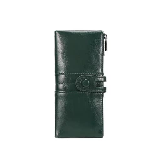 Leather Wallet for Women, RFID Blocking Credit Card Holder Ladies Purse Zipper Pocket, Tibetan, One Size