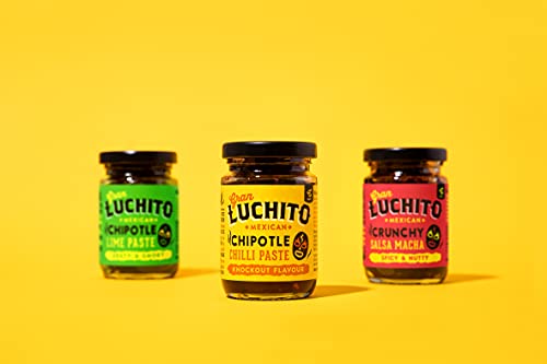 Gran Luchito Mexican Chili Gift Set | Variety 3 Pack | Flavours Include Spicy Hot Salsa Macha, Smoky Chipotle and Sweet Chipotle Lime.
