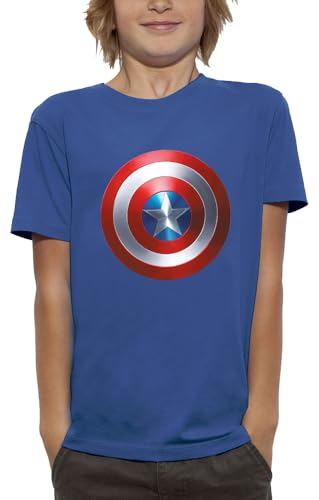 T-Shirt Captain America Avengers Bleu Royal Idéal pour Sorties Geek et Quotidien