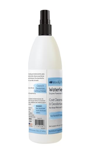 Image of Miracle Care Waterless Bath for Ferrets and Small Animals, 8 Ounce, Coat Cleanser and Deodorizer, No Rinse, Enzyme Powered Bath Spray