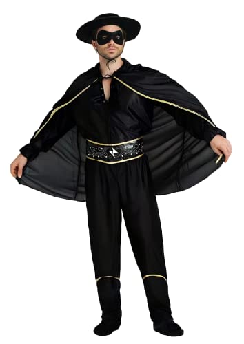 thematys Costume déguisement | Adultes Hommes & Femmes | Carnaval | Semaine à thème | Mardi gras | Taille unique (Zorro)