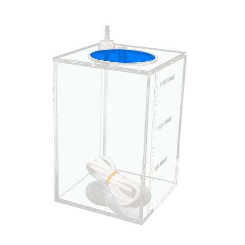 Image of Aquarium Choice Acryli Made Liquid Storage Bucket Dosing Pump Reservoir Container (4.25 * 4.25 * 6.5 Inch;1500ml /1.5L（Blue Version)