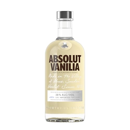 Absolut Vanilia Flavoured Vodka 38% ABV 70 cl Made in Southern Sweden Award Winning Taste Vodka with the taste of Vanilla Works Well for Cocktails Passionfruit Martini
