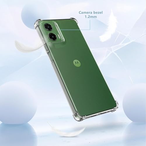 Image of REALCASE Silicone Moto G35 5G Back Cover Case, Scratch Resistant Protective Crystal Clear Transparent Shock Proof Bumper Back Cover Case for Moto G35 5G