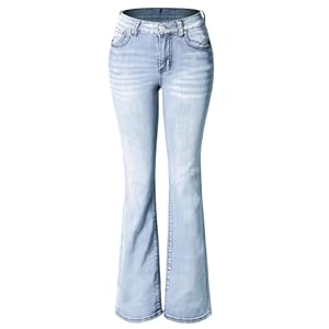 Design by Olivia Women’s Sexy Stylish Flare Bell Bottom Slim Bootcut Jean