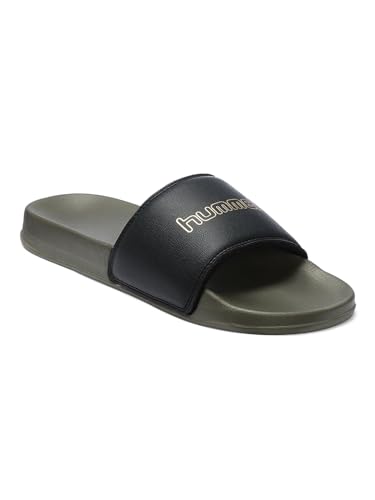 Image of hummel CLASSIC MEN SLIDERS Comfortable Cushioned Sole Arch Support Durable Lightweight Flexible Trendy Style Flip flops and Slippers Slides for Men Daily use Chappal