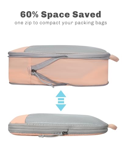 Image of 4 Set Compression Packing Cubes for Suitcases,Luggage,Travel Bag Organizer