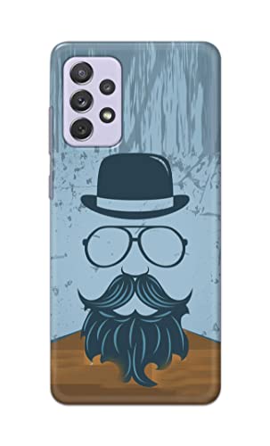Image of PRINTFIDAA Mustache Beard and Hairstyle Hipster in Glasses Printed Designer Hard Case for Samsung Galaxy A72 Back Cover -(e) RPM1002