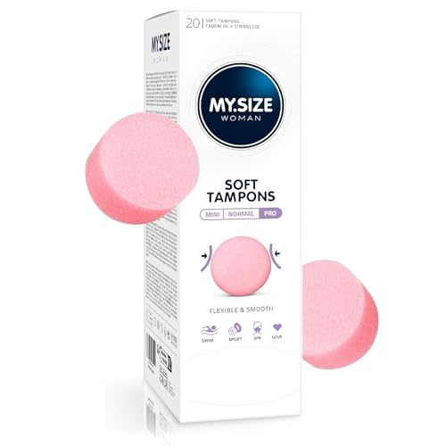MY.SIZE Woman Soft Tampons PRO, 20 pièces, tampons sans ficelle pour le sport, l’amour et le spa