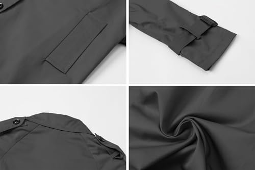 Image of Betusline Boys Waterproof Trench Coat Double Breasted Classic Belted Outwear Jacket Dress Coats