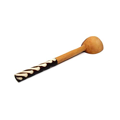 Image of Global Crafts - Handmade Olive Wood Long Handle Coffee Scoop - Wooden Coffee Scoop, Handcrafted