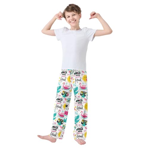 Pajama Bottoms, Pajamas Long Pant Summer Flamingos Lounge Wear Casual Sleep Pants Soft Pjs Sleepwear3