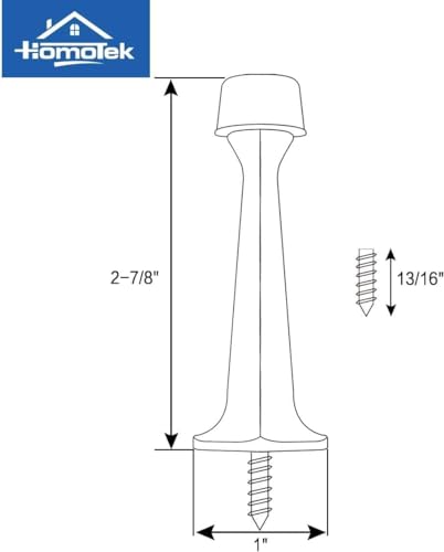 HOMOTEK Robust Door Stopper with Soft Rubber Tip, Zinc Die-Cast Door Stopper, Protects Wall and Door, Antique Brass, 1 Piece