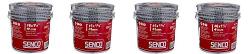 Senco 06A162P DuraSpin Number 6 by 1-5/8-Inch Drywall to Wood Collated Screw (1,000 per Box) (4-(Pack))
