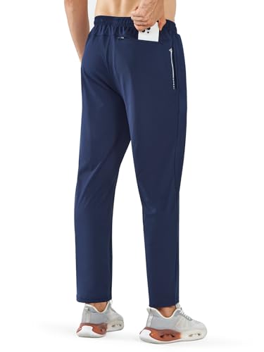 Image of NORTHYARD Men's Joggers Athletic Workout Track Pants Running Gym Training Sweatpants with Zipper Pockets Open Hem