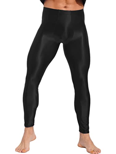 Herren Leggings Mit Glanz-Effekt - Elastische Nylon-Strumpfhose Für Sport & Freizeit