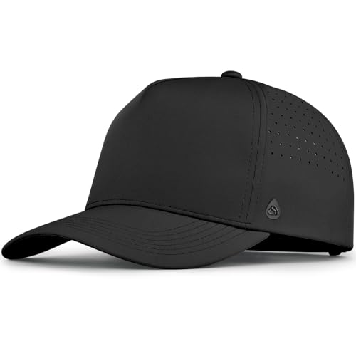 AOPREL Baseball Cap Waterproof Quick Dry Performance Hat with Laser Perforated Breathable for Men Women Golf Running Workout Black