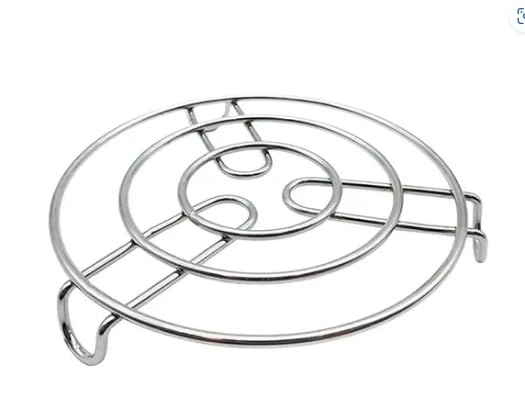 Salvamanteles de acero inoxidable | Estante redondo para cocina | Soporte para platos calientes resistente al calor | Soporte para cocina Donga | Plateado
