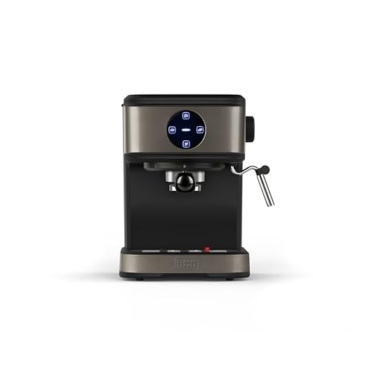 BLACK+DECKER BXCO850E - Cafetera espresso, 20bar, 1 o 2 cafés, función vapor, paro automático, cantidad programable, sistema extra cream, 1.5l, acabado antihuellas en acero inox, 850W
