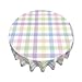 AGAYNA Easter Tablecloth Round 70 Inch Colorful Buffalo Plaid Table Cloth,Stain Resistance Polyester Spring Checkered Table Covers for Kitchen Dining,Small Tablecloth for Party Picnic