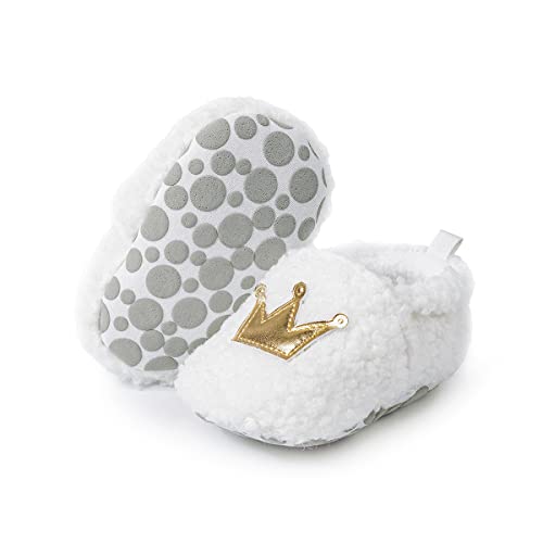 Image of Sawimlgy Newborn Infant Baby Boys Girls Cute Cartoon Slipper Soft Non Skid Sole Slip On House Animal Indoor Sock Shoes Crib Moccasins for New Walkers