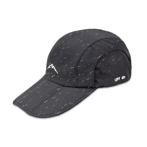 Winsegom Mens Waterproof Baseball Caps Sun Protection Baseball Cap 55-60cm Breathable Sport Hats with Adjustable for Men Outdoor Running Clmbing Hiking Walking Sports Black