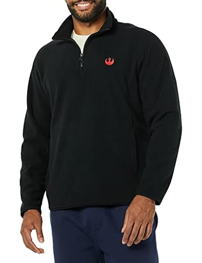 Amazon Essentials Disney | Marvel | Star Wars Chaquetas de forro polar con cuello perkins y cremallera de un cuarto Hombre, Star Wars Rebel Logo, XL | Ya disponible en tu tienda friki favorita! En mundofriki.es!