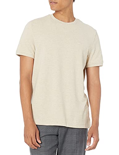 Tommy Hilfiger mens Tommy Hilfiger Men's Flag Crew Neck Tee T Shirt, B2208 Beige Heather, Large US