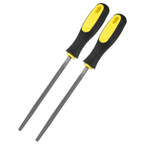 M METERXITY 2-Pack Square Metal File 6 Inch, High Carbon Steel File Diamond File Hand File W PVC Grip Handle for Wood/Metal/Ceramic/Glass/Stone/Jewelry/Tile/Model/DIY/Sharpening File