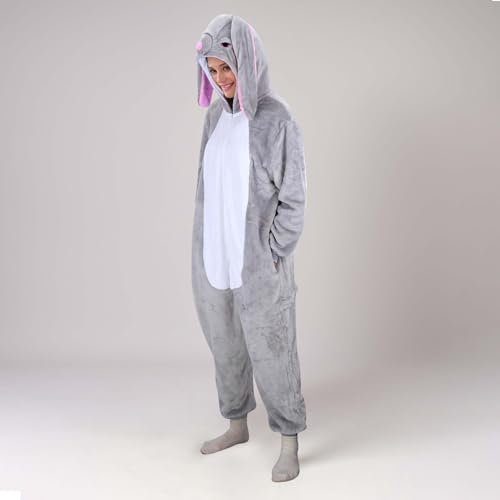 Kigurumi de conejo y pijama de dibujos animados con capucha para hombre y mujer 3