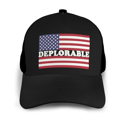 Deplorable American Flag Bonnets Curved Brim Mesh Baseball Cap Casual Sun Hat Unisex3