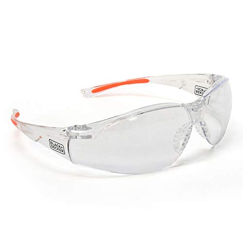BLACK+DECKER BD250-1C High Performance Lightweight Safety Eyewear, Clear lens