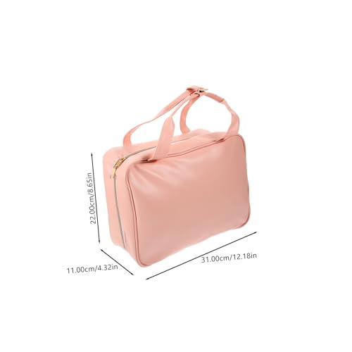 Trousse de toilette suspendue en cuir imperméable à multiples compartiments