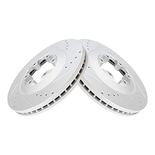 Performance Front Drilled Slotted Coated Brake Rotor Set for Colorado Canyon