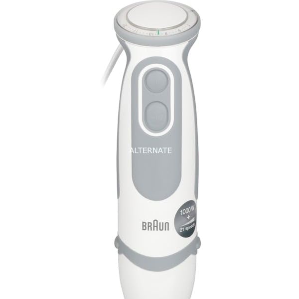 Image of Braun MultiQuick 5, Powerful 1000W Hand Blender, Patented PowerBell Technology, Made in Europe, Guranteed Splash-Proof, Speed + Turbo, All-in-1: Blender, Grinder, Chopper & Whisker (MQ5235WH White)