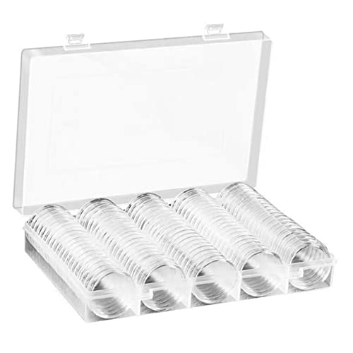 Caja transparente para colección de monedas 100 piezas miniatura 1