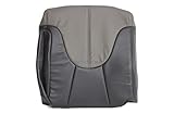 Richmond Auto Upholstery 1999-2000 GMC Yukon Denali 5.7L V8 4X4 AWD - Driver Side Lean Back Replacement Genuine Leather Seat Cover, 2-Tone Gray