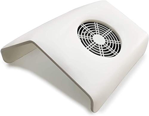 AZOREX Aspirador Uñas de Polvo Manicura Succión Colector de Polvo para Uñas Tamaño GRANDE de Mesa Manicura y Pedicura con Bolsos Colectivo 30x28x13 cm (Blanco)