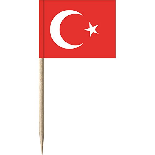 Preisvergleich Produktbild partydiscount24 50 x Flaggenpicker / Käsepicker Türkei