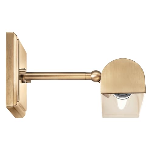 Image of Kichler Carston 1-Light Picture Light, Updated Traditional Light in Champagne Bronze, for Framed Art, Mirror or Built-in Shelving (4.75 inch x 12.25 inch), 52684CPZ