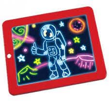 3D Magic Sketch Drawing Pad / 8 Light Effects / LED 3D Light Up Draw / Puzzle Board / Includes 3 Dual Side,30 Stencils and 8 Colorful Effects for Kids/Toddlers/ Boys and Girls (Pack of 1).