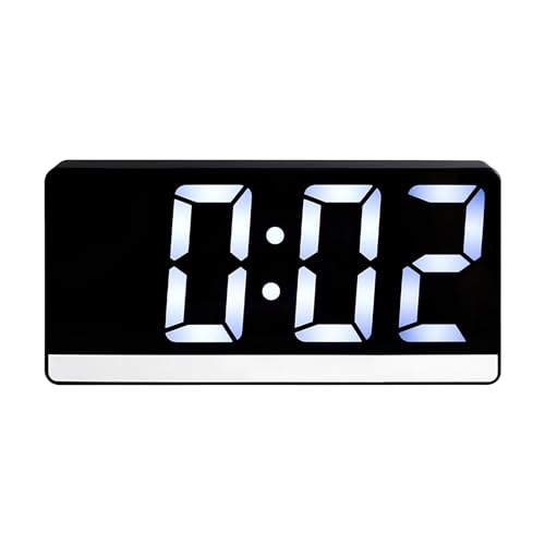 Shengxi LED Reloj Despertador Digital Reloj Alarma Inteligente Alimentado por Batería/USB Reloj Digital Sobremesa para Casa Reloj Digital con 12/24 Horas Brillo Ajustable Temperatura (Negro)