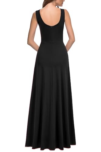 MUSHARE Women's Square Neck Sexy Split Cocktail Party Maxi Long Formal Dress2