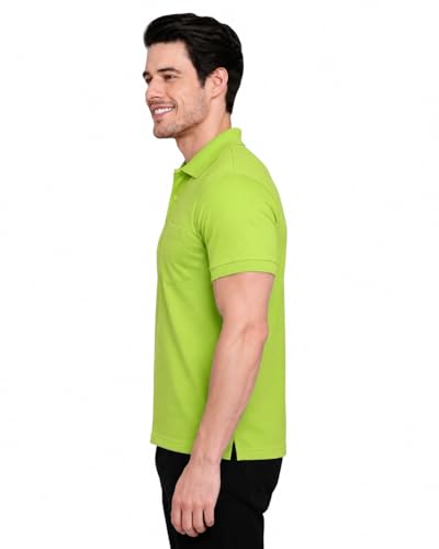 Image of INKKR Men's Polo Neck Half Sleeve Cotton Blend Regular Fit T-Shirt With Pocket