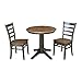 IC International Concepts Chairs Dining Table Set, Hickory/Washed Coal