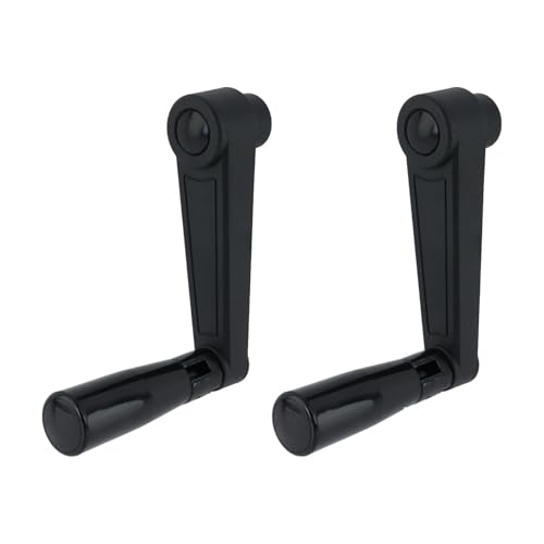 Image of 2 Set 5 Inch Nylon Crank Handle for Industrial Machine Tools | 12mm Round Hole, Foldable Rotatable Structure, Machinery, Construction, Furniture Repair, Woodworking Cutting