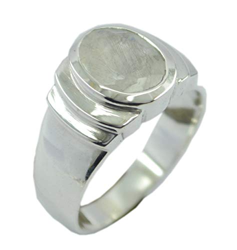 Bague en argent 925 pierre de lune véritable qui ne verdit pas les doigts