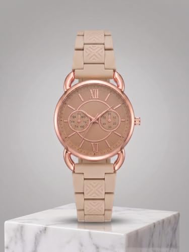 Image of Shocknshop Analog Women Watches Ladies Rose Gold Round Dial Metal Strap Wrist Watch for Woman and Girls -WCH196